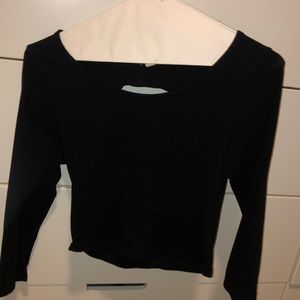 Crop Top Mid-sleeve Open Back.